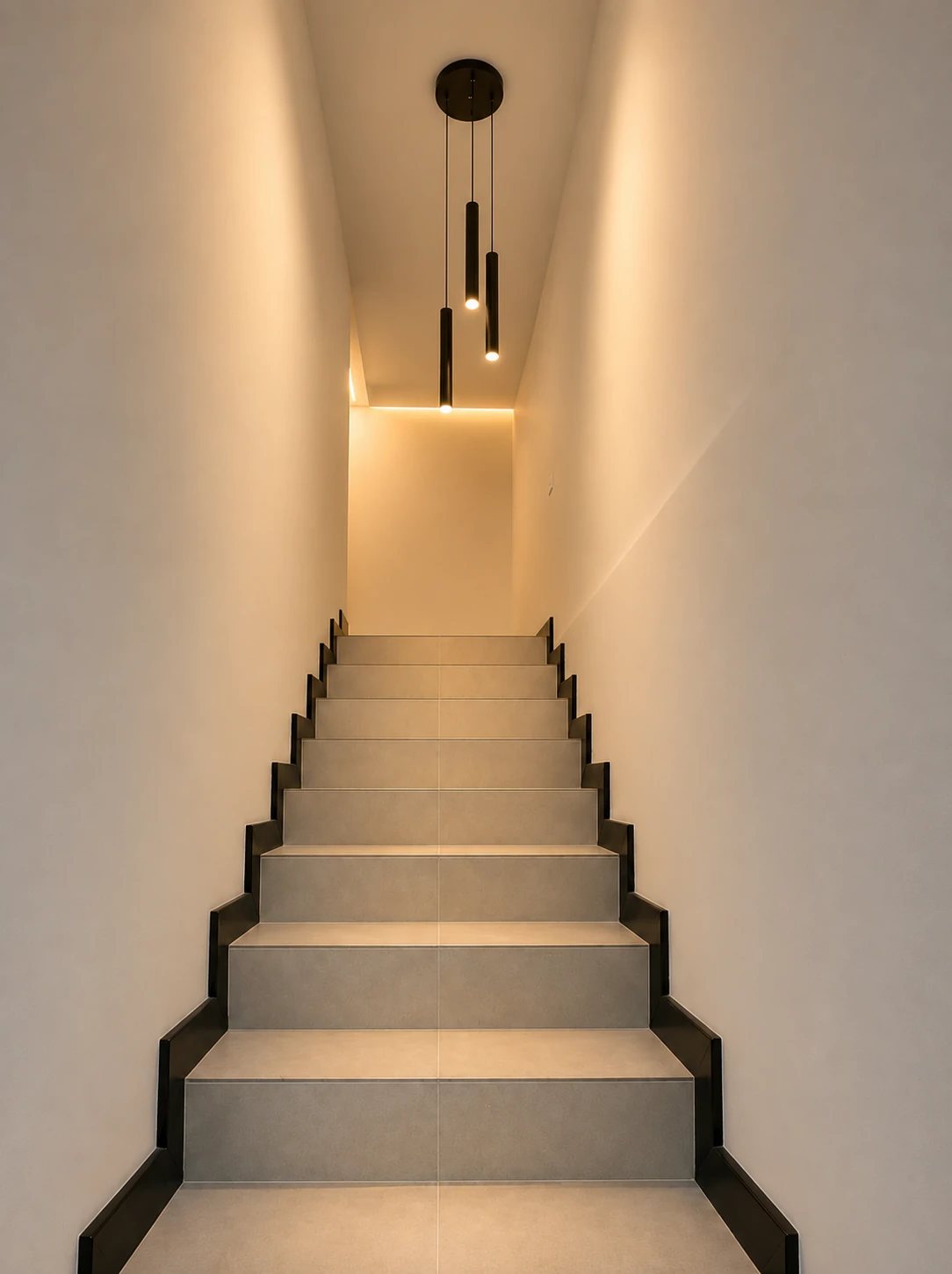 Escaleras hacia planta alta como referencia